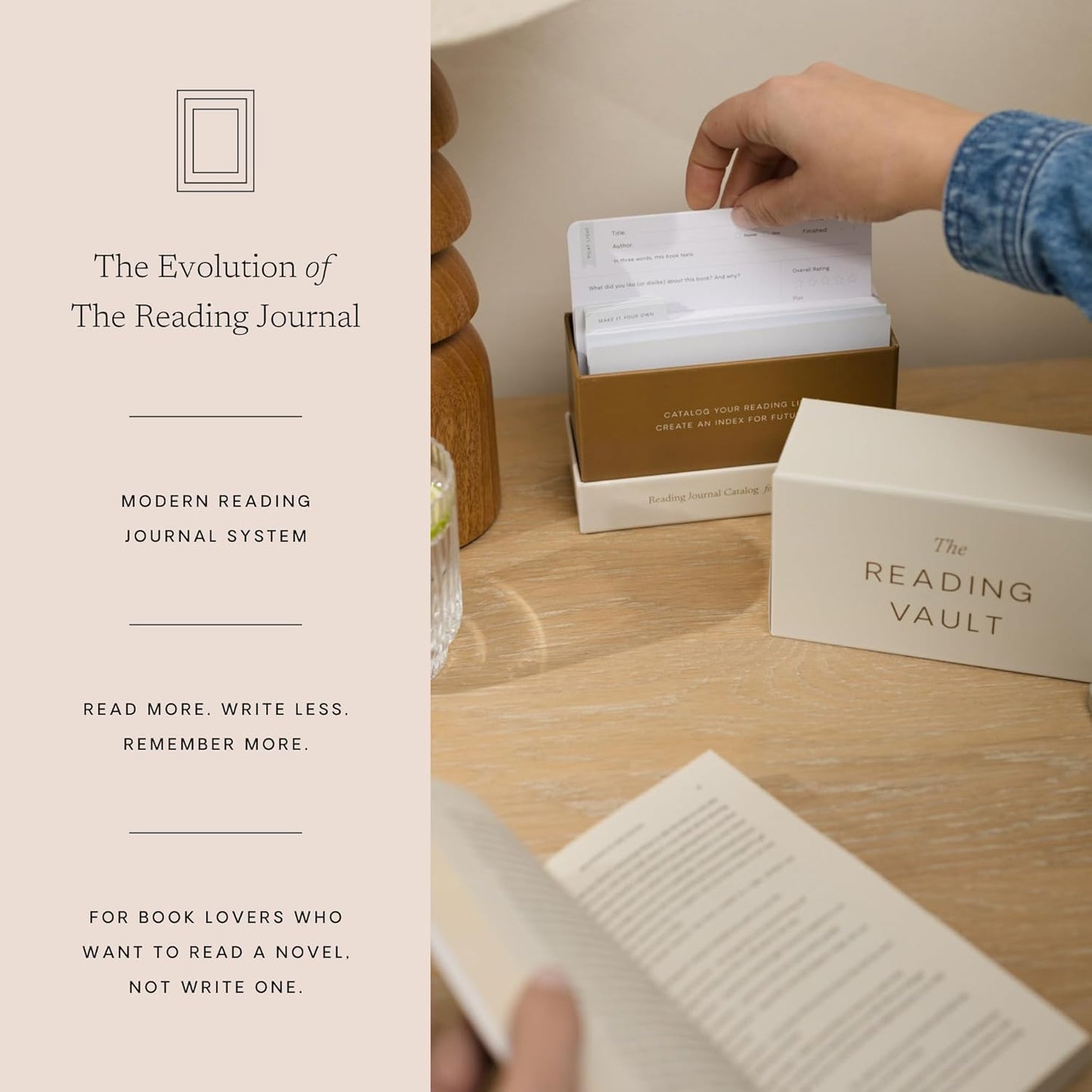 Reading Journal Bookmarks — The Reading Vault Deck. 50 Book Review Cards, Customizable Book Log. Create a Book Index. Includes Reading Challenge, Lending Library. Gift for Book Lovers & Book Clubs