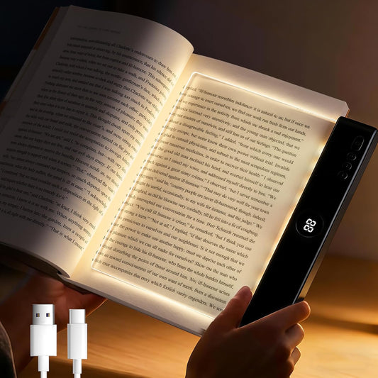 Avera Book Light, Led Reading Clip On Book Light Rechargeable, 2026 Upgraded Flat Night Light with 3 Colors & Timer Lamp, Stepless Dimming Anti-Glare Intelligent Design, Reading in Bed