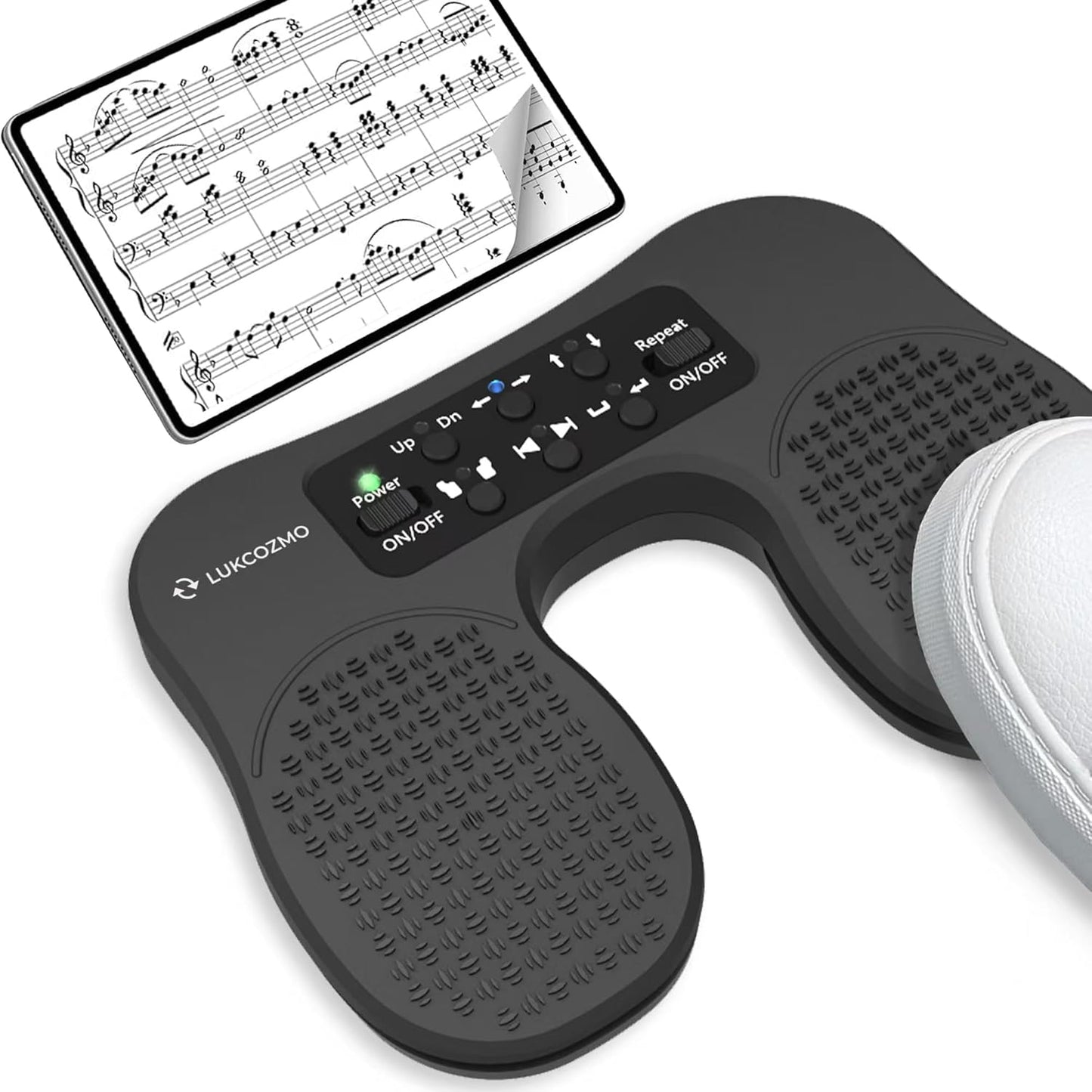 Page Turner for Musical Instruments - Wireless Page Foot Pedal Turner with Anti-Slip Rubber, Silent Rechargeable Design for iPad, Tablets, Phones. Rudder Pedal Tuner Pedal