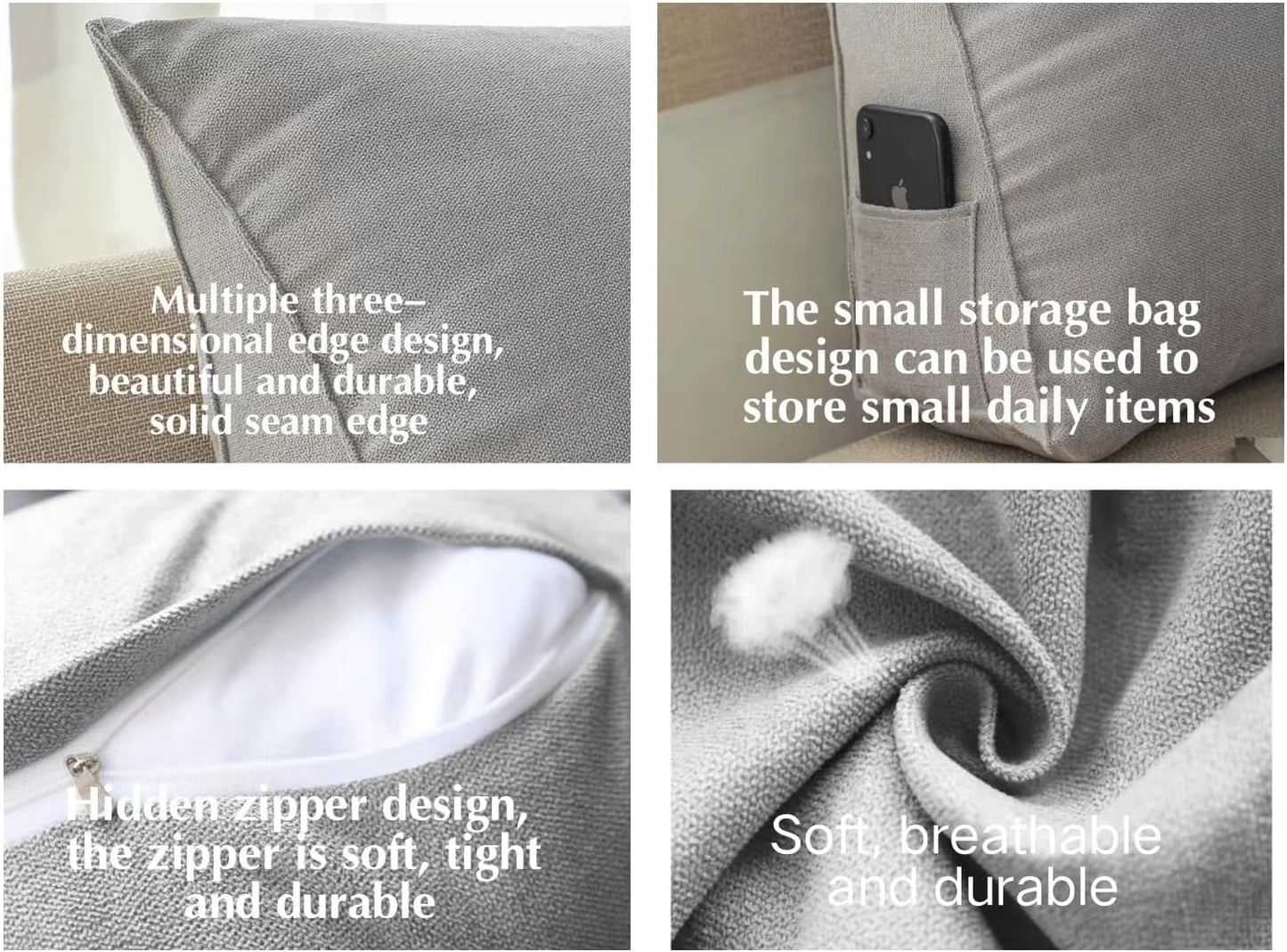 Triangle Headboard Pillow - Soft Backrest Cushion for Bed Sitting, Lumbar Support, Leg Positioning, Ideal for Daybed & Resting Comfort. (Brown 80x50x20cm)