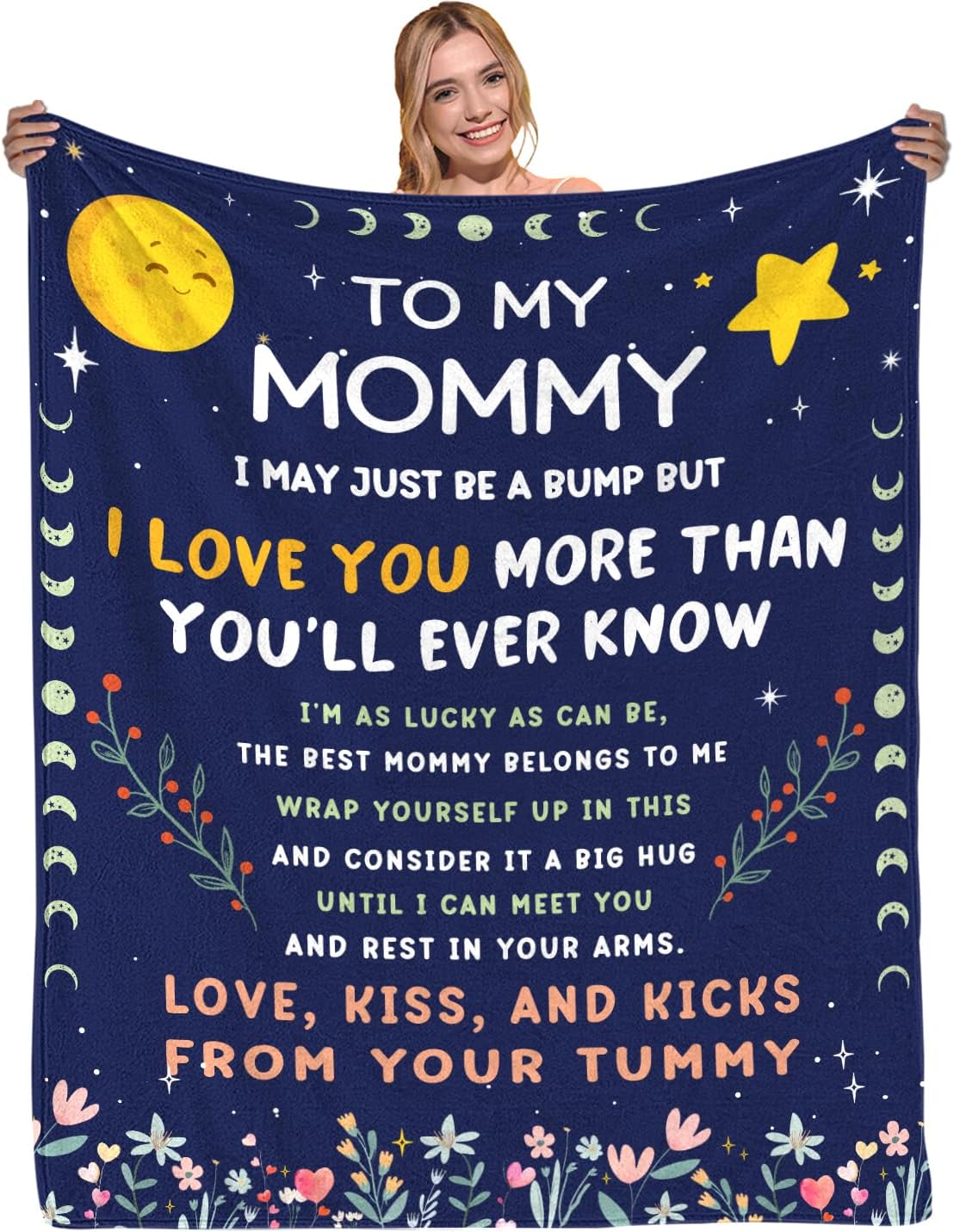 Mom to Be Gifts Pregnancy Gifts - First Time Mom Gifts, Promoted to Mom Gifts, Flannel Soft Blankets and Throws for New Mommy 60x80in