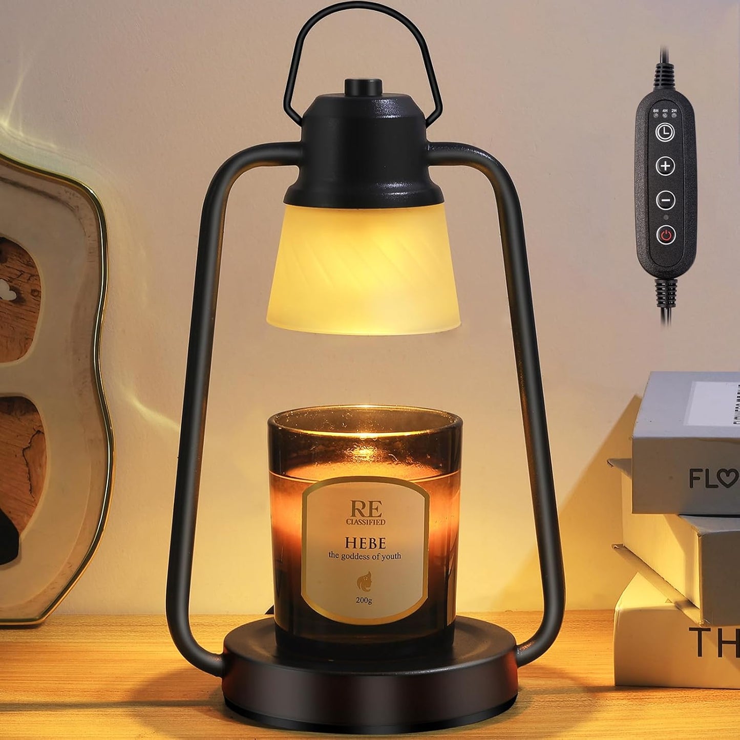 Candle Warmer Lamp with Timer Dimmer - Electric Wax Melt Warmer Lamp for Jar Candles, Valentines Day Gifts for Women mom, Vintage Candle Lamp Warmer with 2 Bulbs, House Warming Gifts New Home Decor