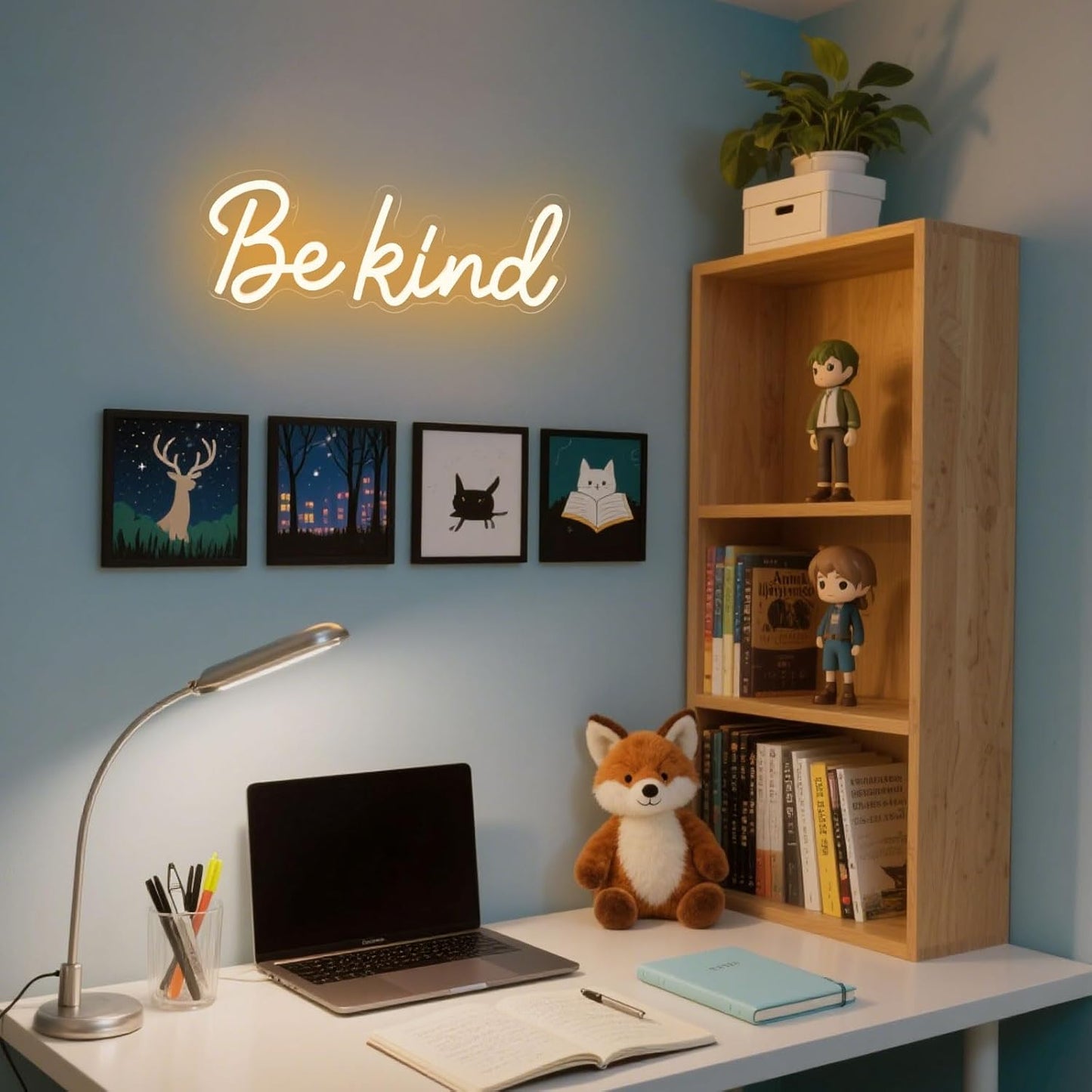 Be Kind Neon Sign, Classroom Neon Sign Dimmable LED Kids Neon Lights Inspirational Signs for Wall Decor, Warm White Be Kind Light Gift for Classroom, Bedroom, Kids Room, Dorm, Office, Bookstore Boutique