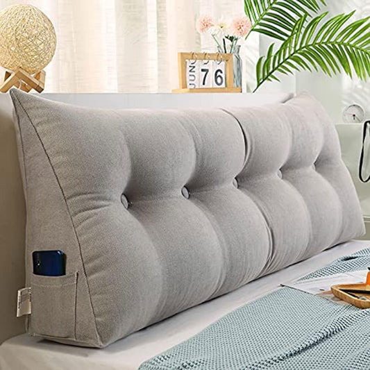 Reading Large Headboard Backrest Triangular Pillow Positioning Support Wedge Pillow for Bed Bolster Sofa Tatami Removable(Size:200x20x50cm(79x7.8x20),Color:D)