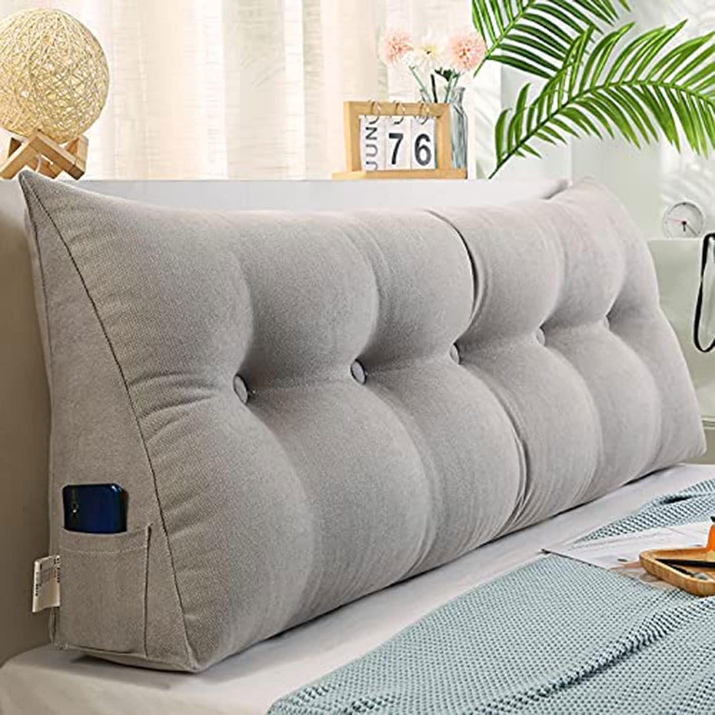 Large Reading Pillows Backrest Bed Back Cushion Wedge Lumbar Support Rest Pillow,Headboard Pillow Bed Backrest(Size:100x20x50cm(39x7.8x20),Color:D)