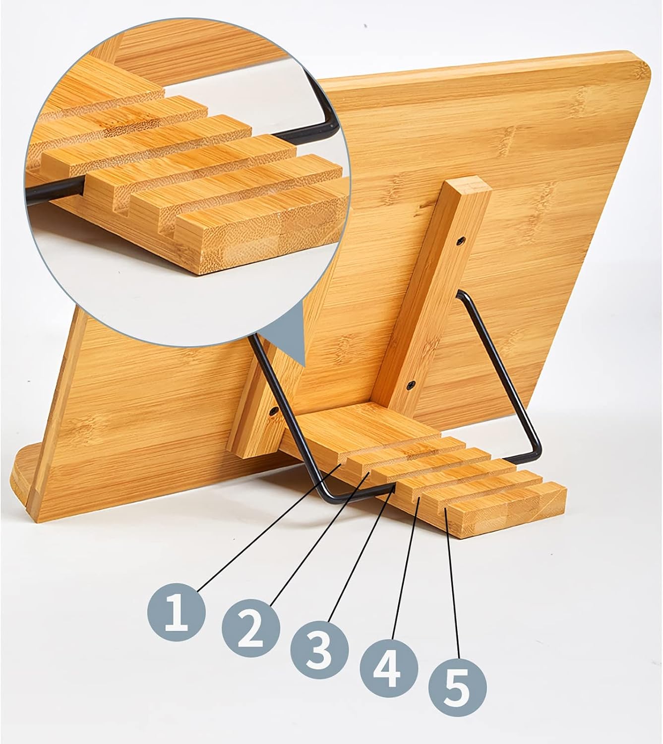Book Stand Cookbook Holder Stand Adjustable Textbook Recipe Document Tablet Display Stand Foldable Tray Elegant Hollow Pattern Gift (Size : L) ()