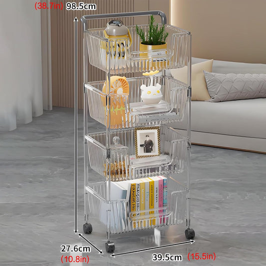 Acrylic movable bookshelf,bedroom bookshelf,book shelf,rotating book shelf,unique bookshelf,horizontal bookshelf,Suitable for living room, bedroom, study, living room corner, office French(39.5x27.6x9