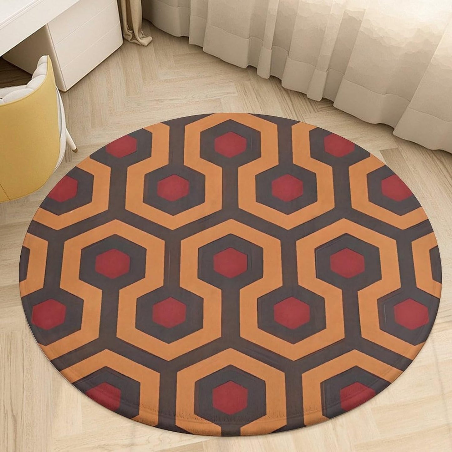 Round Small Area Rug, Shining Overlook Print Circle Rugs, Non Slip Washable Floor Mat, Soft Throw Rug for Living Room, Powder Room Entryway, Bathroom, Bedside, Floor Decor 80 * 80cm