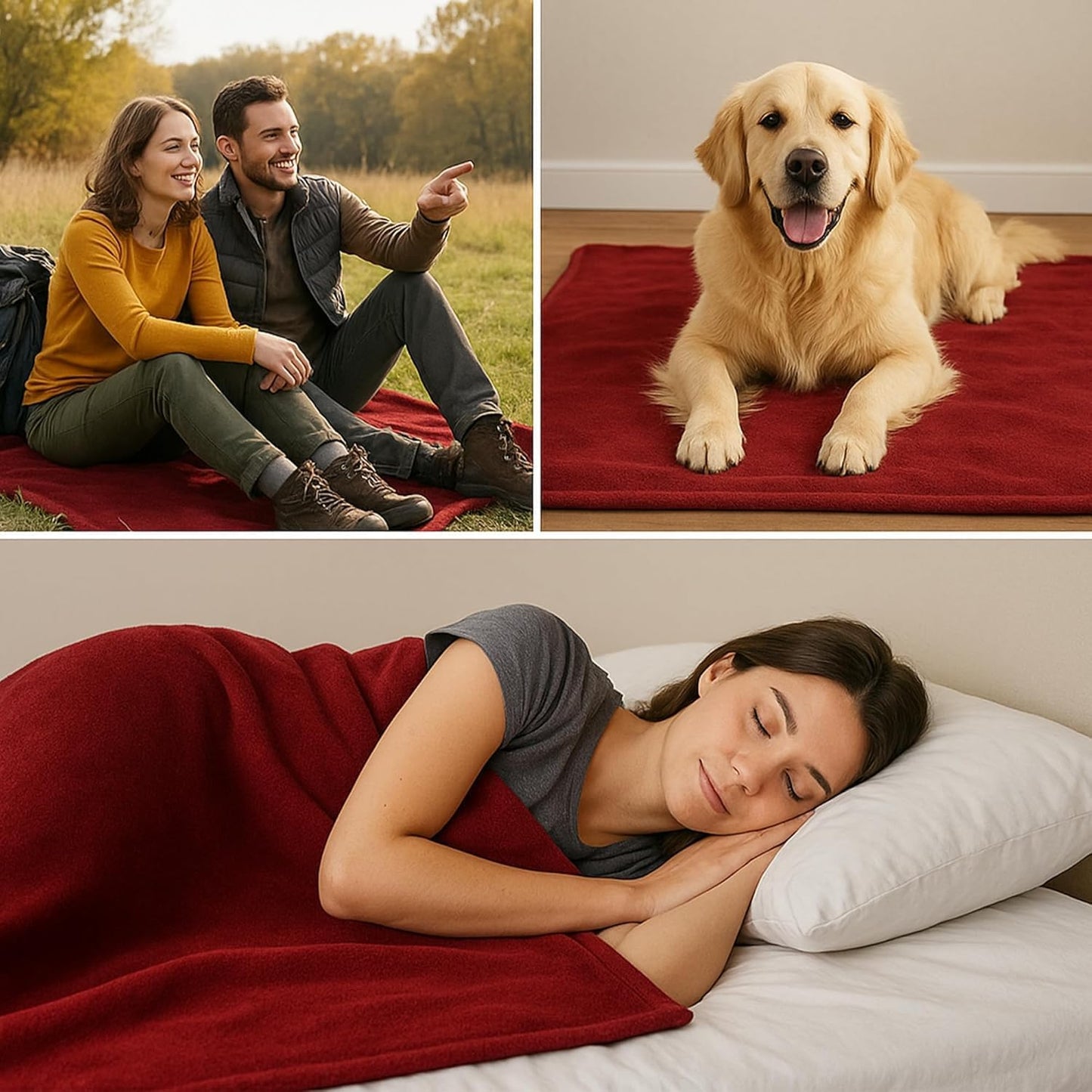 Waterproof Blanket for Bed 60” x 80” with Bonus Throw Pillow Case – Absorbent Blanket, Reversible Luxury Sherpa Plush Throw, Washable Leakproof Bed Protector, Sofa & Couch Cover