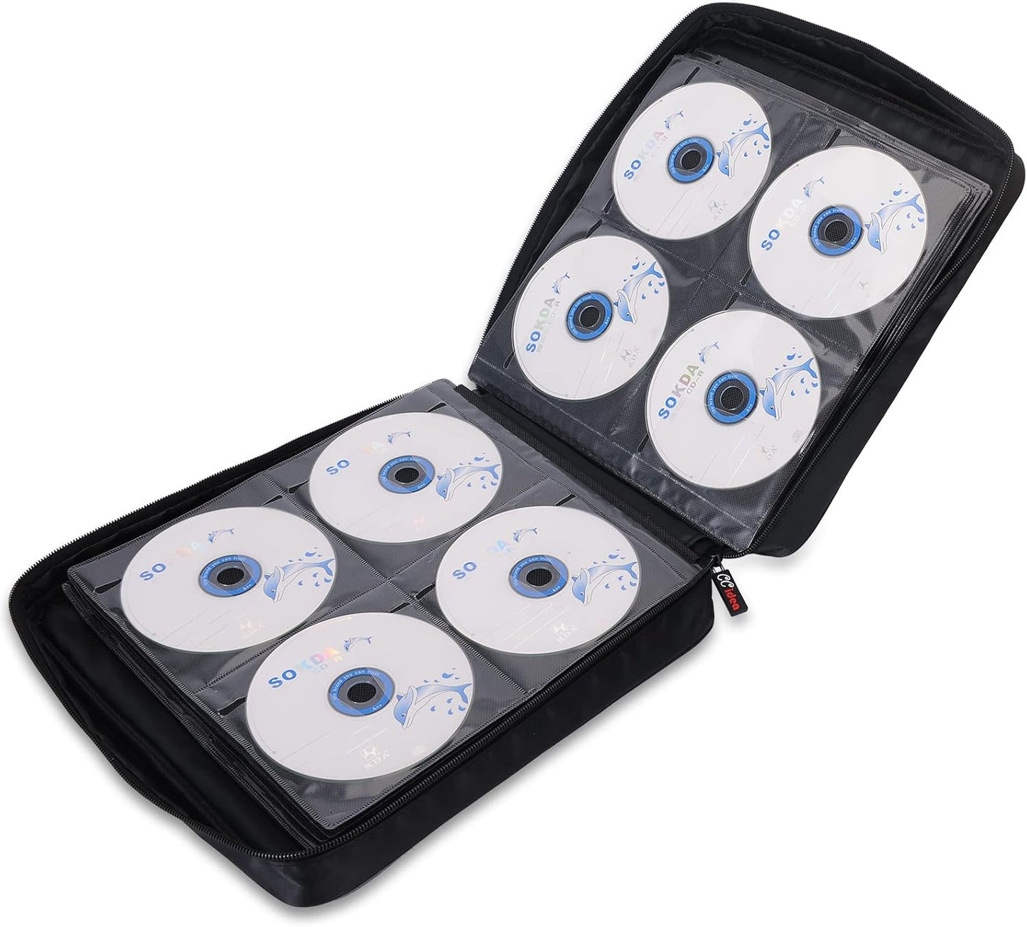 CCidea 200 Capacity CD/DVD Case Holder Portable Wallet Disc Storage Binder Nylon CD Bag for Car, Home, Travel Carrying Protector Organizer (200-Black)