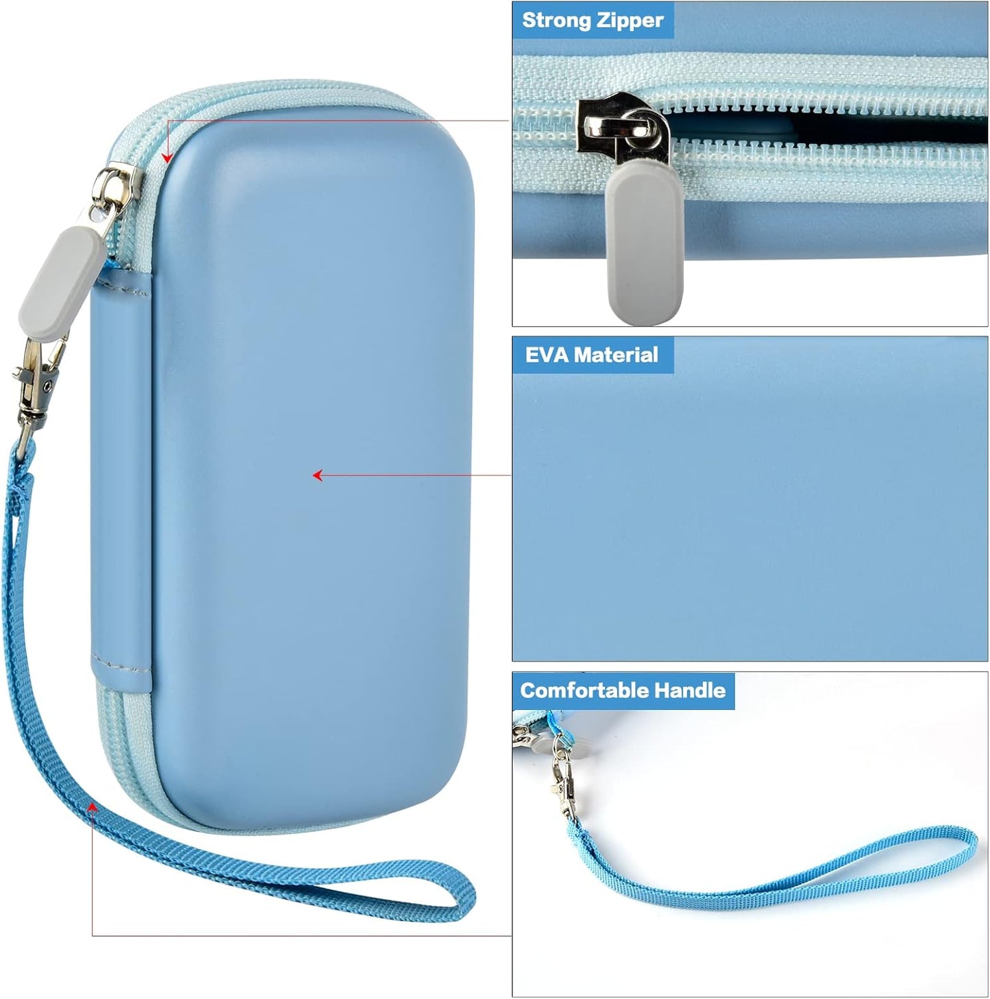 Case for Anker Magnetic Battery 10,000mAh Foldable Wireless Portable Charger, 633/622/621/321 5,000mAh Power Bank (MagGo) Holder, Storage for Baseus Power Delivery -Case Only (Blue, Medium)