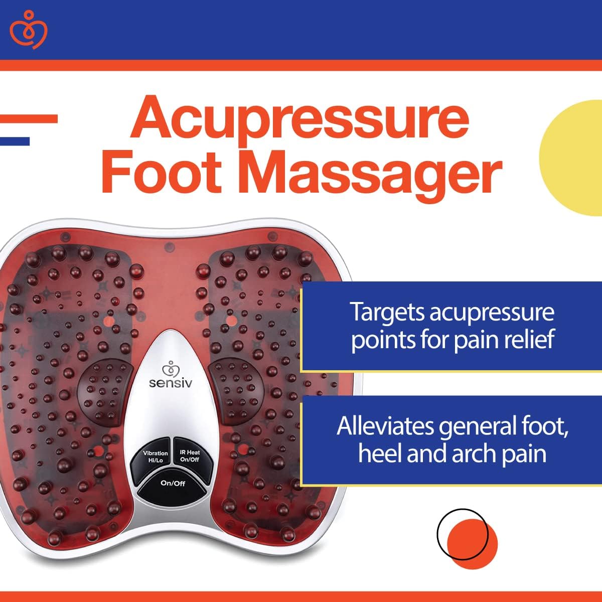 Acupressure Foot Massager for Blood Circulation and Pain Relief for Foot Pain and Plantar Fasciitis Relief Infrared Heat with Adjustable Vibration