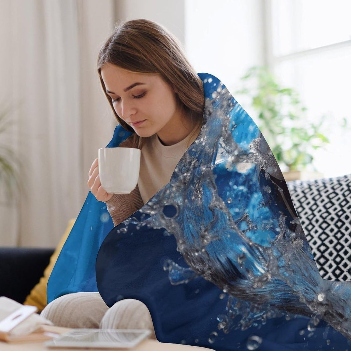 Soccer Ball Water Blanket Super Soft Lightweight Throw Blanket Cute Cozy Warm Bed Blanket Decorative Fuzzy Blanket All-Season Home Decor Gift for Sofa Couch Living Room 40"*50" （100 * 130cm）