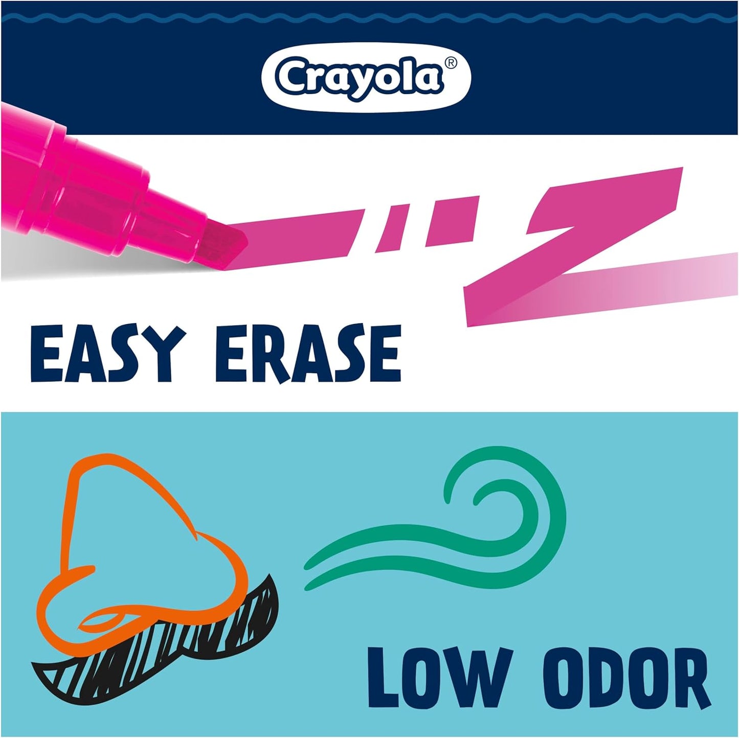 Crayola Take Note Dry Erase Markers for School (12ct) Essential Easter Basket Stuffers, Chisel Tip Whiteboard Markers, Spring Craft Supplies for Teachers, Low Odor