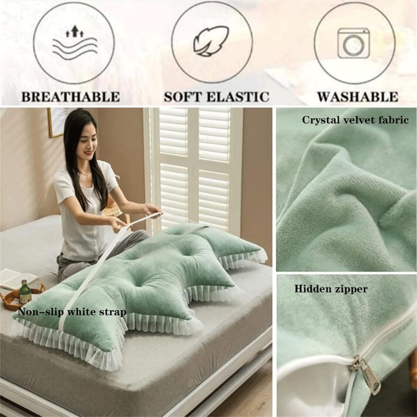 Solid Color Triangular Headboard Pillow, Triangle Cushion Reading Pillow,Bolster Positioning Support Wedge Pillow Removable(Size:47"/120cm,Color:D)