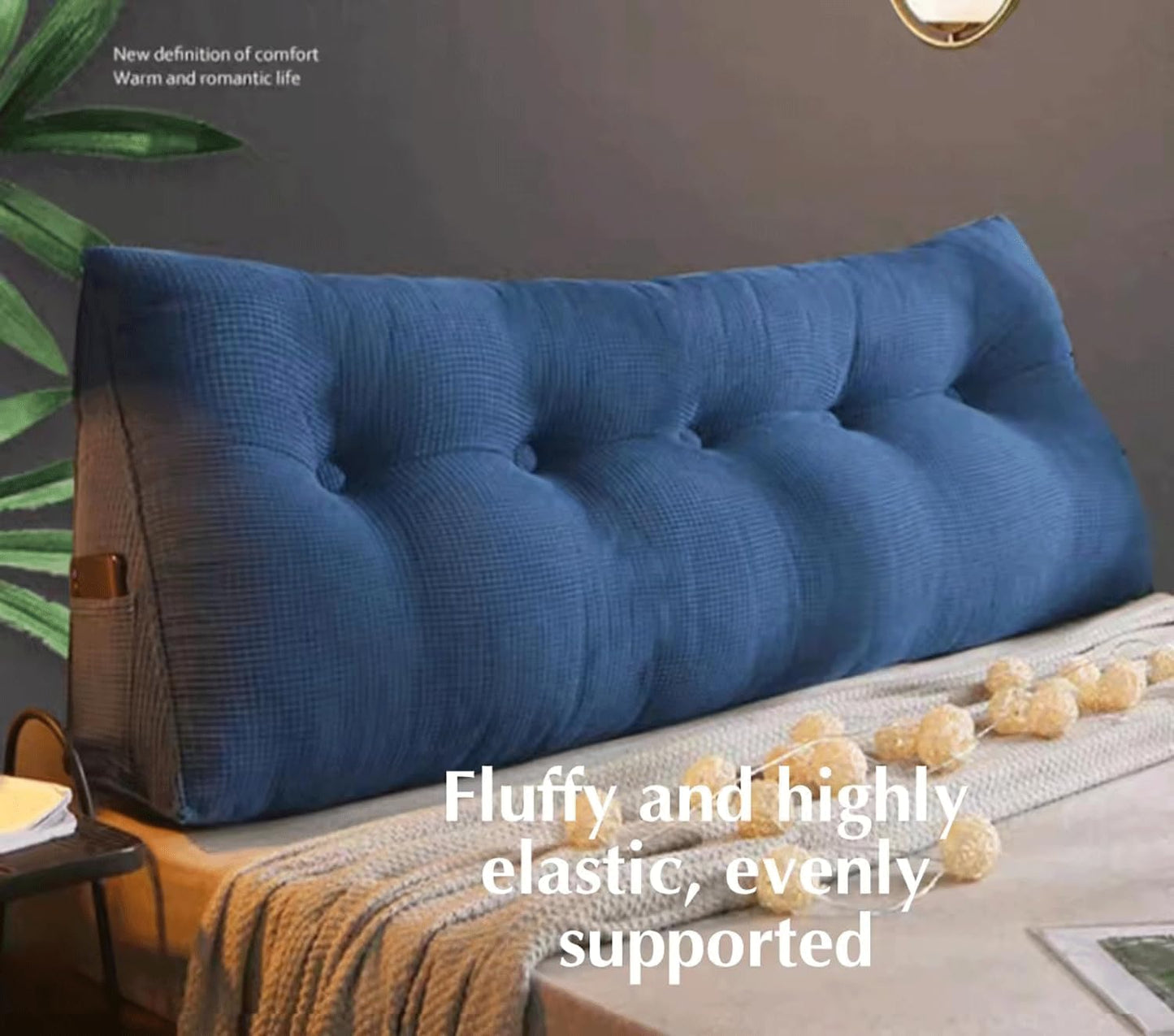 Headboard Wedge Bolster Pillow Reading Pillows for Sitting in Bed Triangular Cushion Backrest Lumbar Back Support Upholstered Daybed Sit Up Book Pillows(Size:180x20x50cm(70x7.8x20),Color:A)