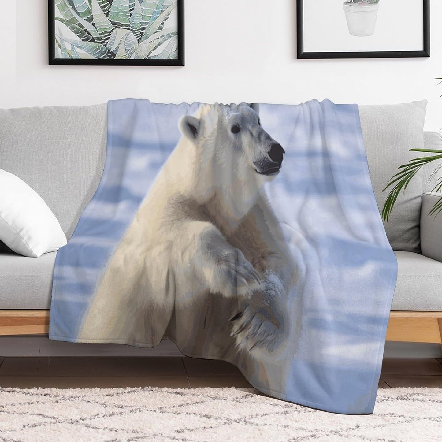 Polar Bear Blanket Super Soft Lightweight Throw Blanket Cute Cozy Warm Bed Blanket Decorative Fuzzy Blanket All-Season Home Decor Gift for Sofa Couch Living Room 30"*40"（76 * 100cm）