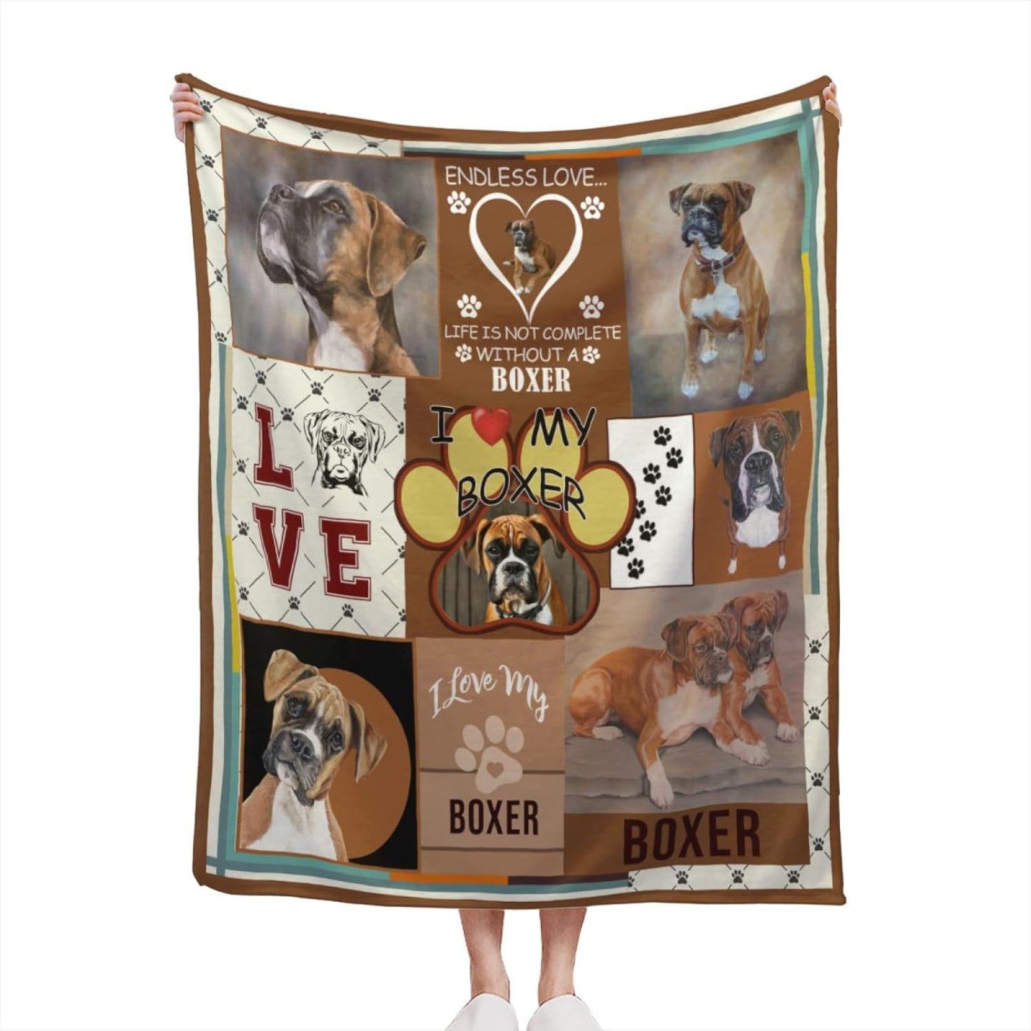 Air Conditioner Lightweight I Love My Boxer Blanket Flannel Fleece Blanket Ultra Soft Throw Blanket for Couch Living Room Bed (60''x50'', I Love My Boxer)