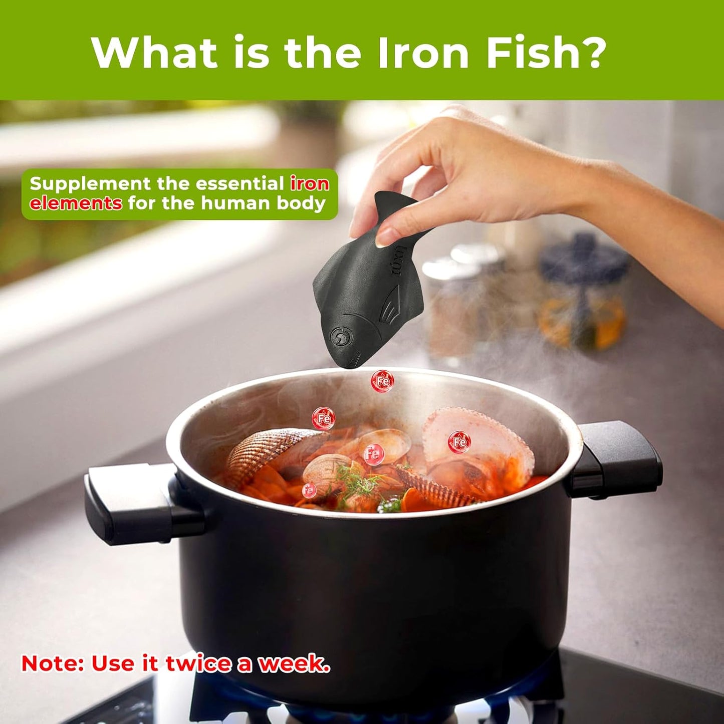 Iron Fish (2-Pack) – Natural Cooking Tool to Add Minerals to Food & Water, Safe & Reusable Supplement for Iron Deficiency, Anemia & Vegans