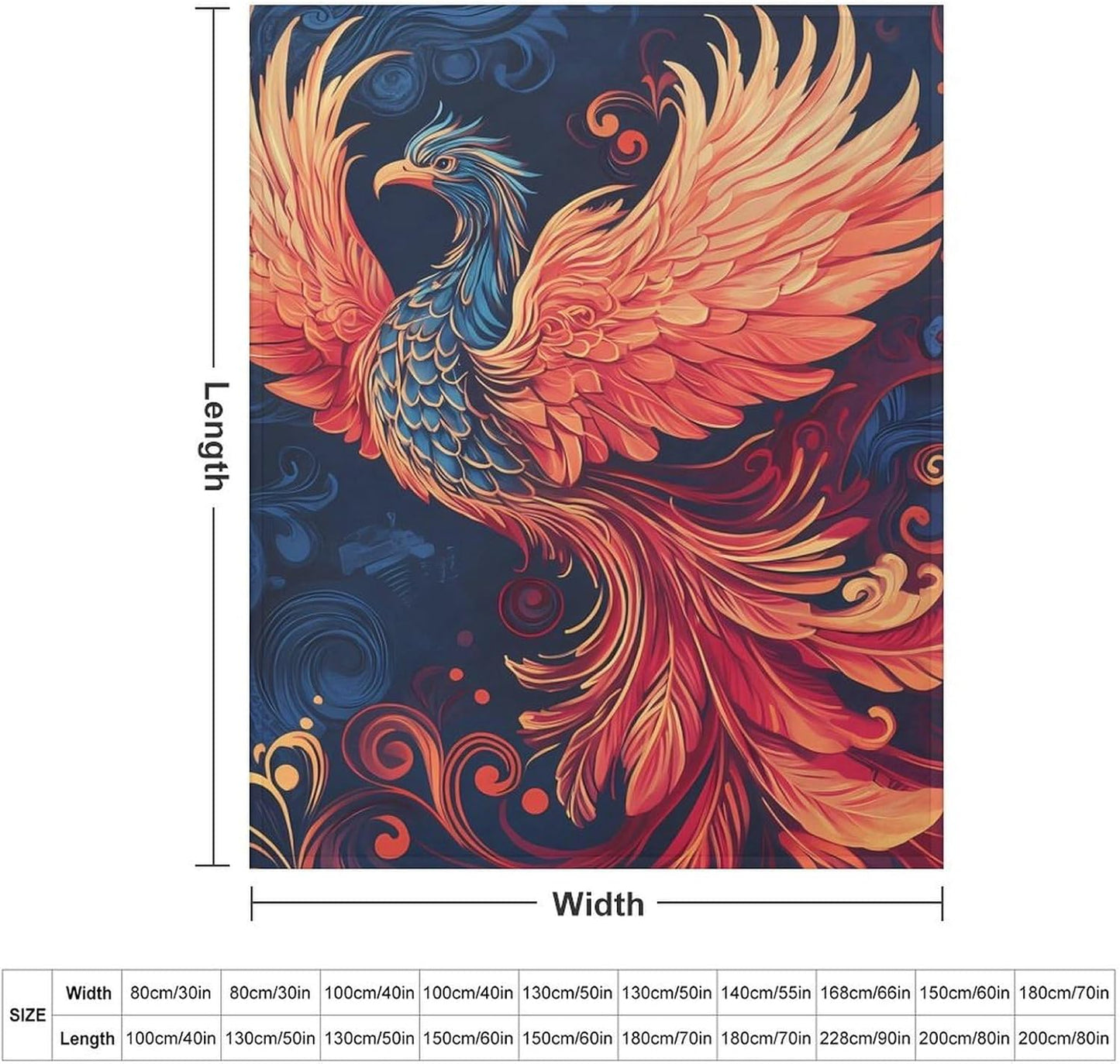 Phoenixes Throw Blanket for Couch Bed Plush Cozy Fuzzy Flannel Blanket for All Season 40"x50"