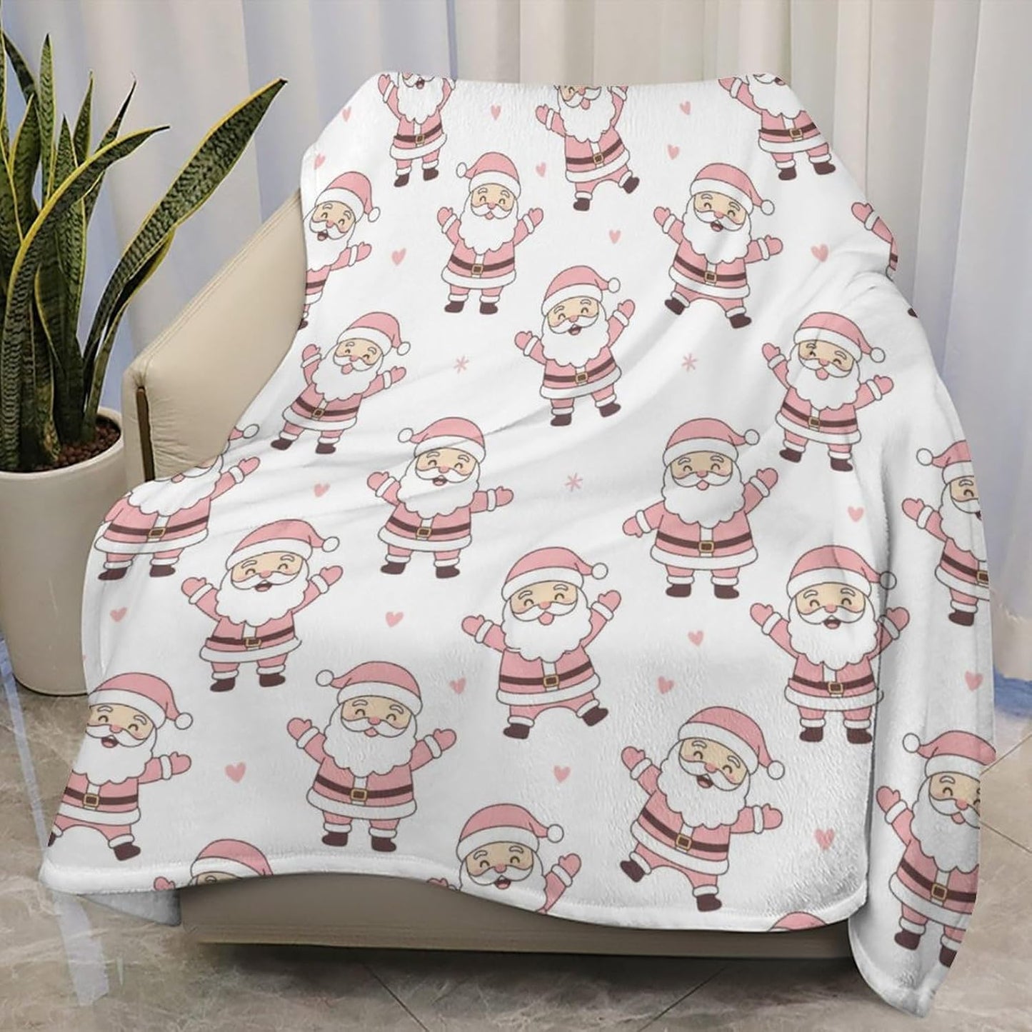 Christmas Ornaments in Pink Throw Blanket Lightweight Flannel Fleece Blankets Warm and Cozy Super Soft Throws 30"x40" for Cat and Dog Pet