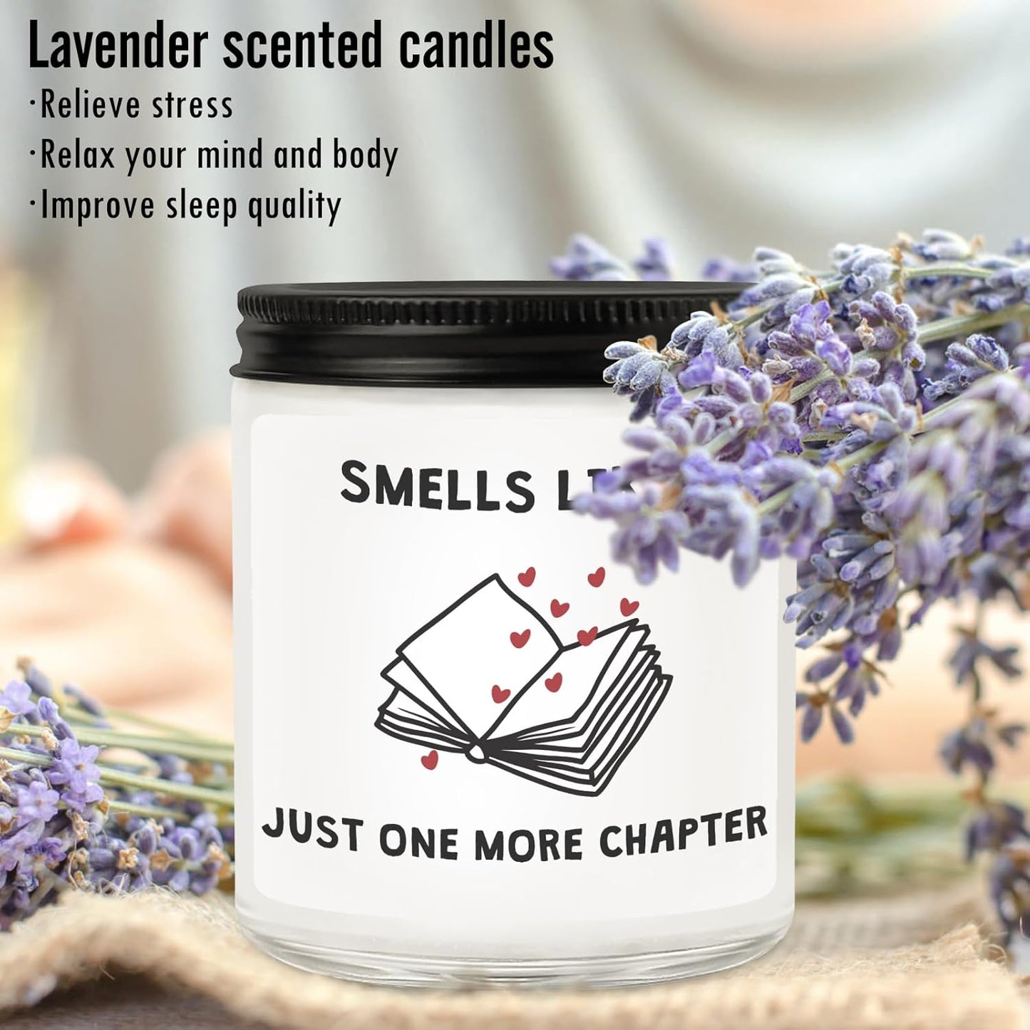 Book Lovers Candle Gifts, Funny Gifts Ideas for Book Lovers, Birthday Bookish Presents for Readers Librarian Bookworms -Lavender Candles