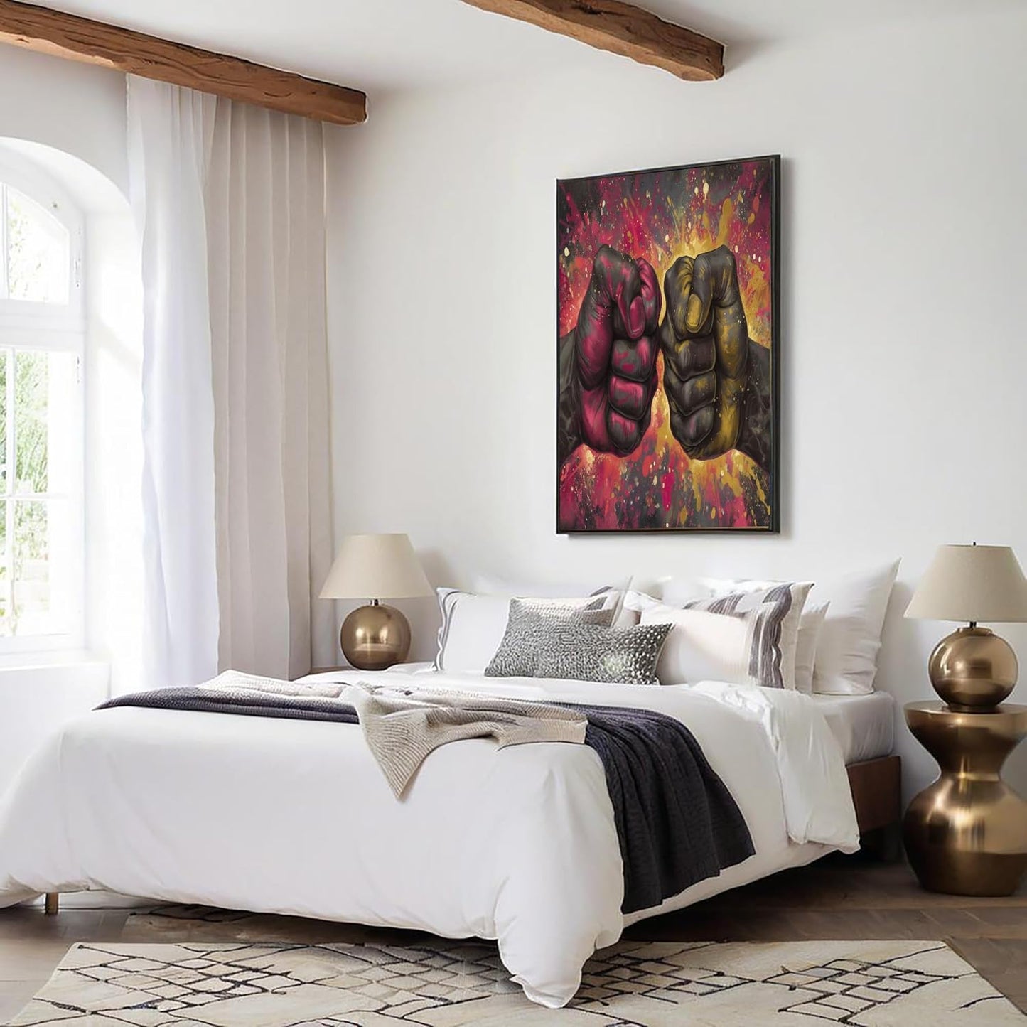 GDJSMIN Street Art Style Wall Art, Graffiti Fist Painting Poster for Reading Room Living Room Decor 24 x 36 inch Unframed
