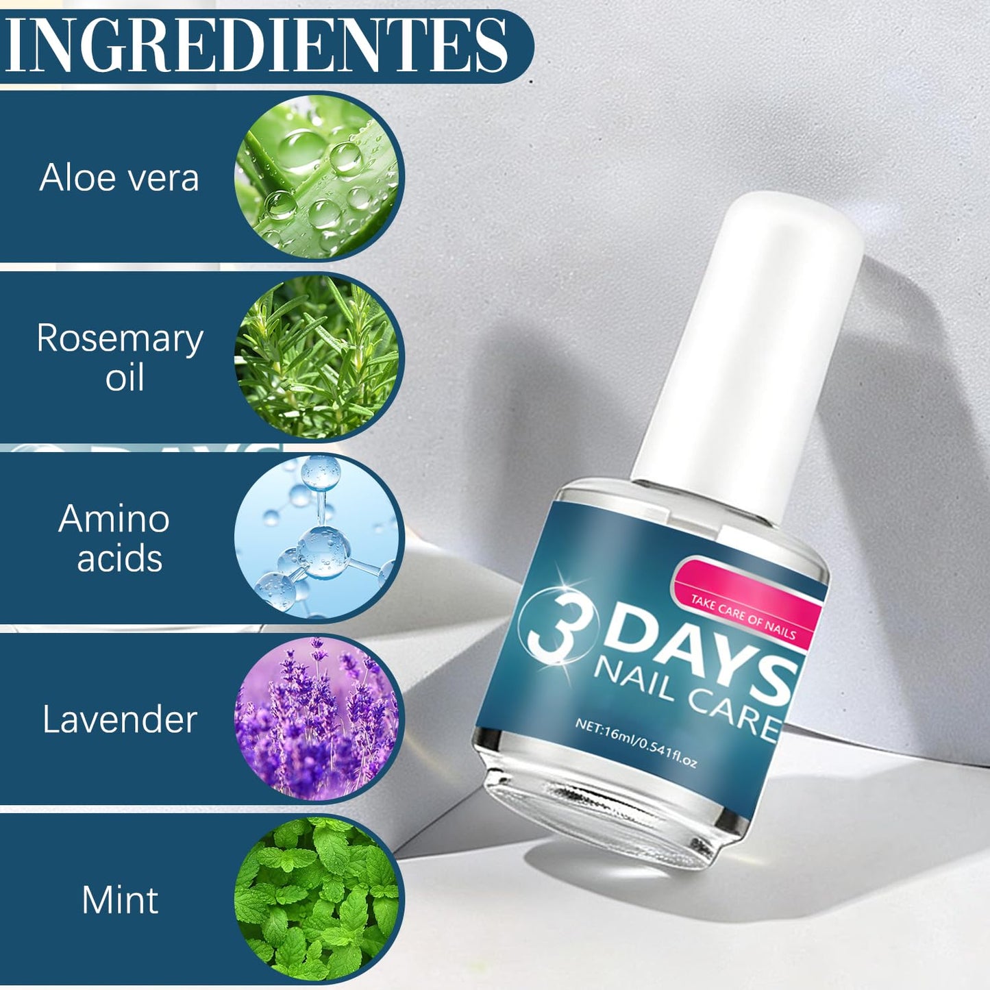 3 PCS 3 Days Nail Care, Keratin Amino Acid Nail Care, for Strengthening & Hydration, Treatment for Dry, Weak, Fragile Nails(16ml)