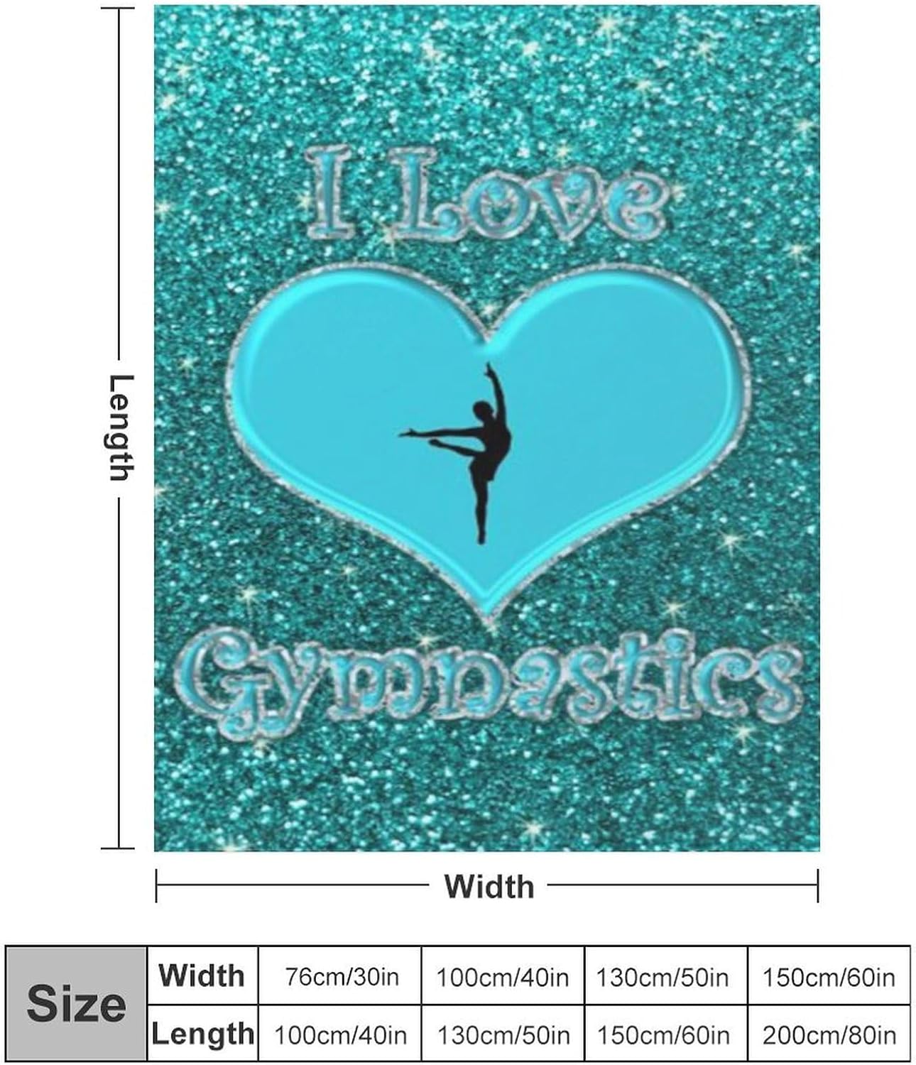 I Love Gymnastics Throw Blanket for Couch Super Soft Warm Lightweight Throw Blankets Cozy Flannel Bed Blanket Cute Decorative Blankets for All Seasons Home Decor Gift 30"*40"（76 * 100cm）