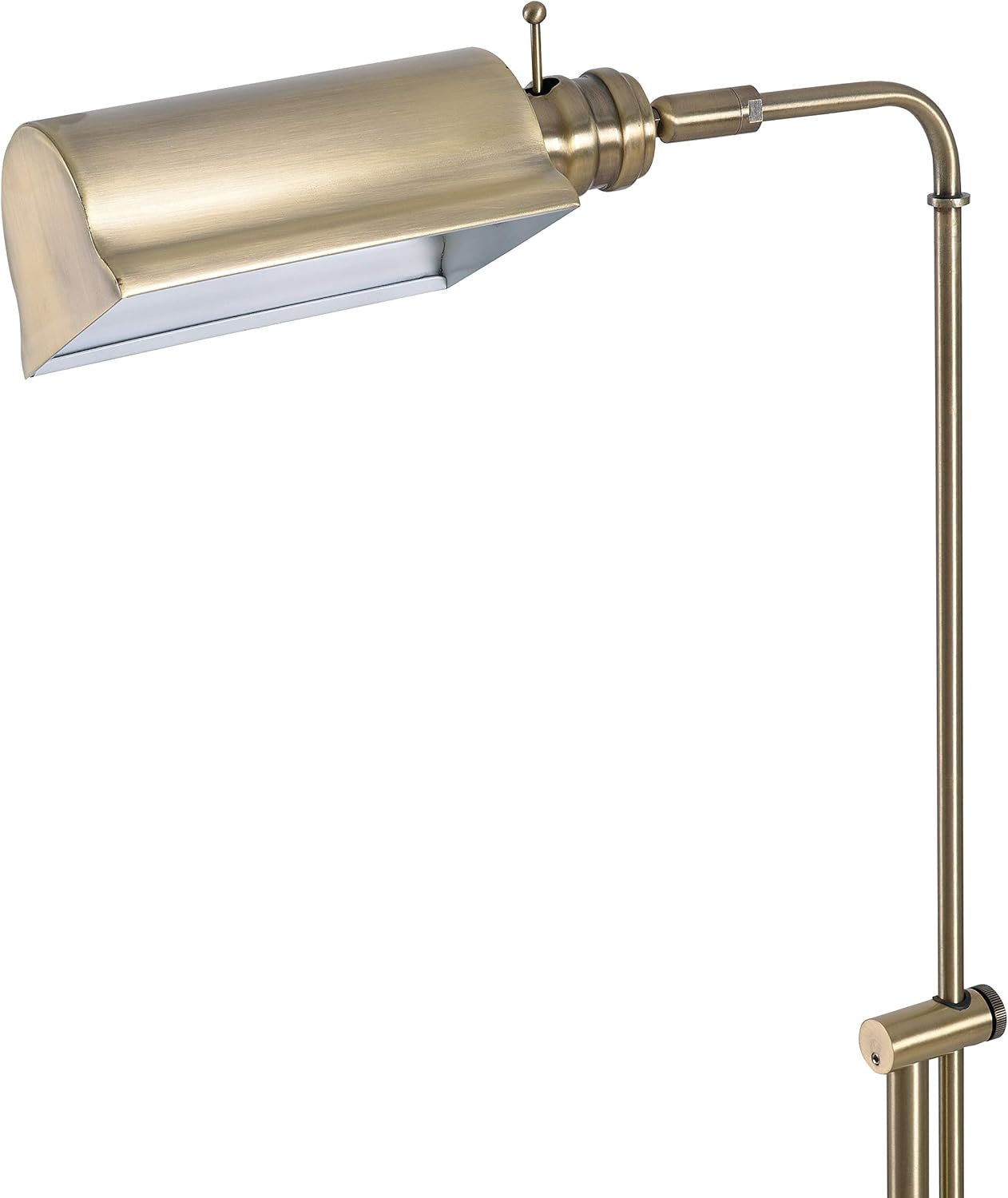 Kenroy Home 33055AB Denton Floor Lamp with Antique Brass Finish, Classic Style, 50" Height, 10.125" Width, 19.5" Depth