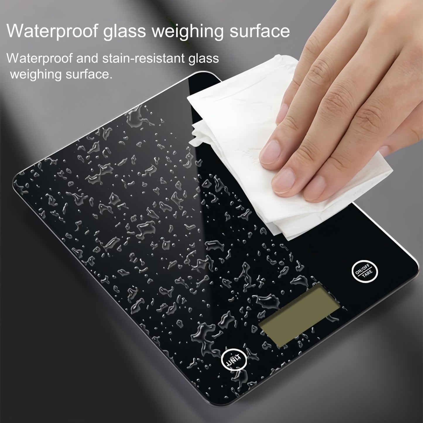 Digital Kitchen Scale, Food Scale with Tempered Glass, Grams and Ounces, 1g High Accuracy for Baking, Cooking, Food (Black Glass)