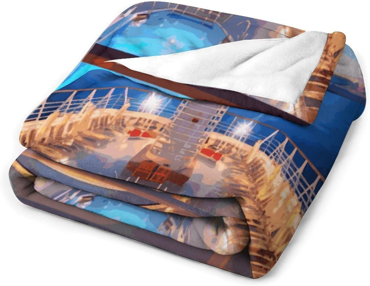 Pool Party Cruise Ship Blanket Super Soft Lightweight Throw Blanket Cute Cozy Warm Bed Blanket Decorative Fuzzy Blanket All-Season Home Decor Gift for Sofa Couch Living Room 60"*80"（150 * 200cm）