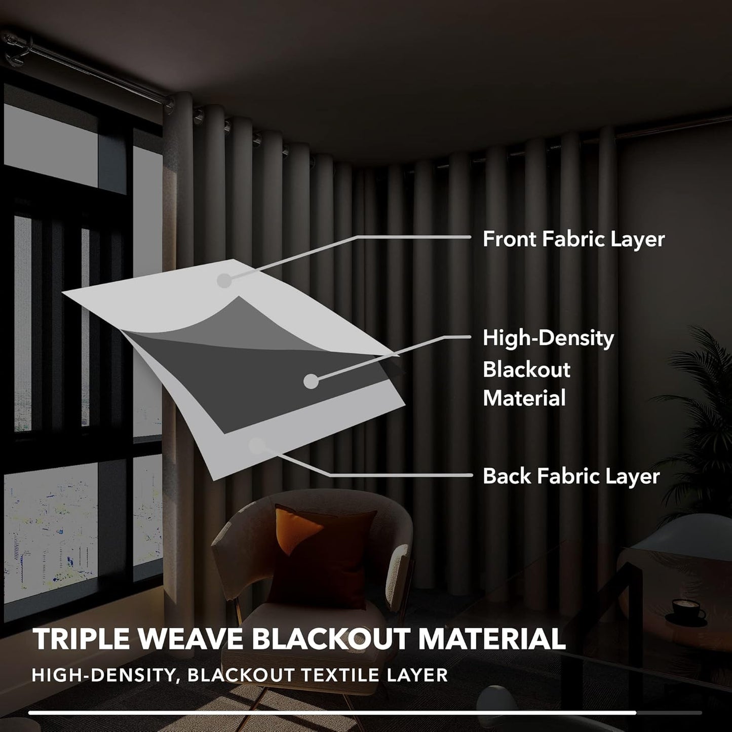 Deconovo Room Divider Curtains for Office, Wide Blackout Curtain Screen for Bedroom, Thermal Curtains, Soundproof Drapes for Sliding Door, Theater (Black, 10ft Wide x 8ft Tall1 Panel)