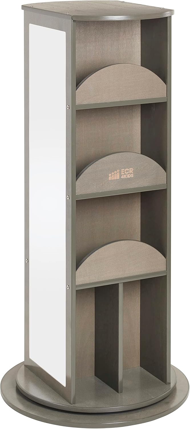 ECR4Kids Rotating Dress-Up Carousel, Costume Organizer, Grey Wash