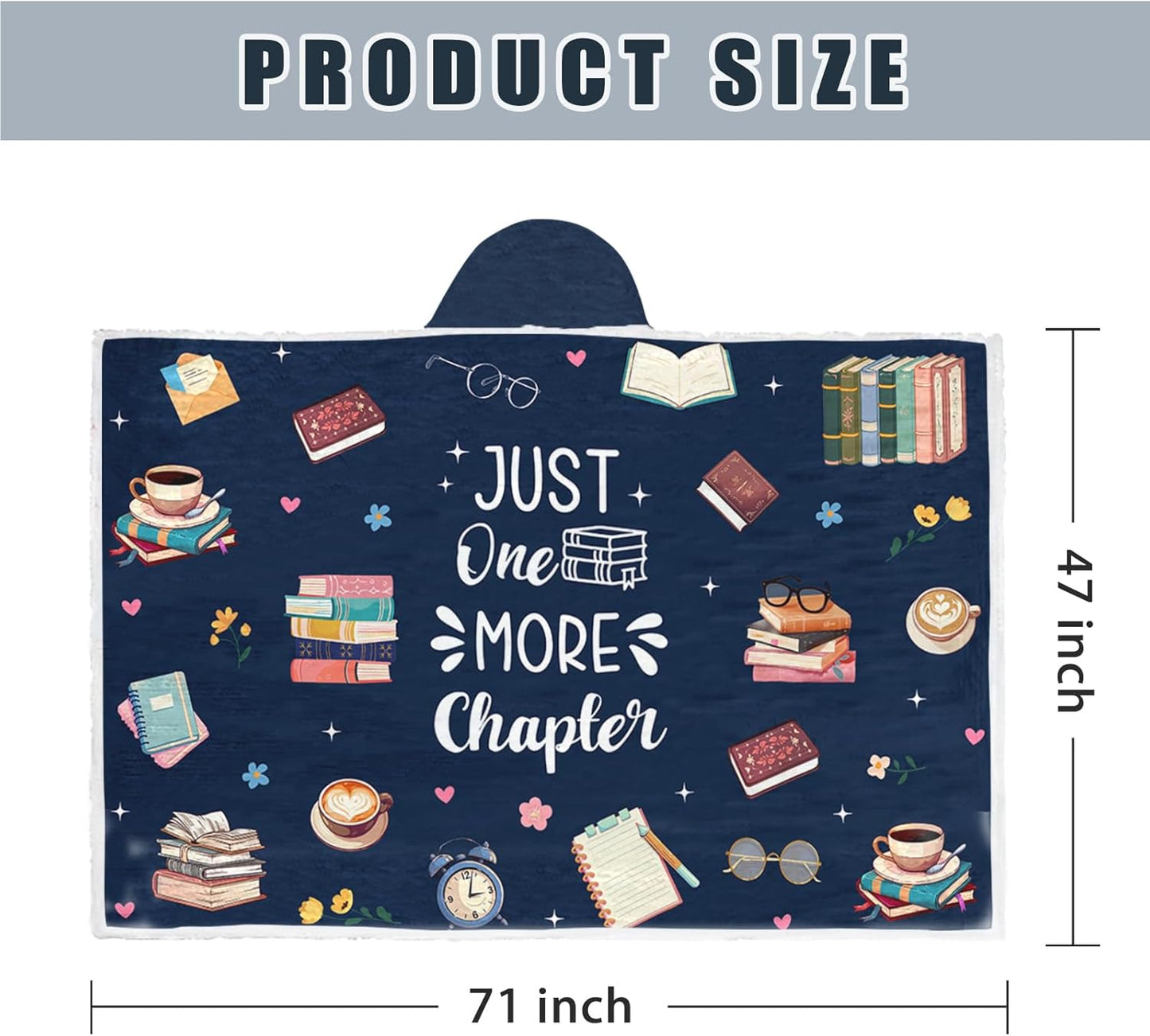 Book Lovers Gifts, Bookish Gifts for Book Lovers, Wearable Blanket Hoodies for Adults Readers, Oversized Reading Blanket Wearable, Bookworm/Reading Gift for Thanksgiving Christmas