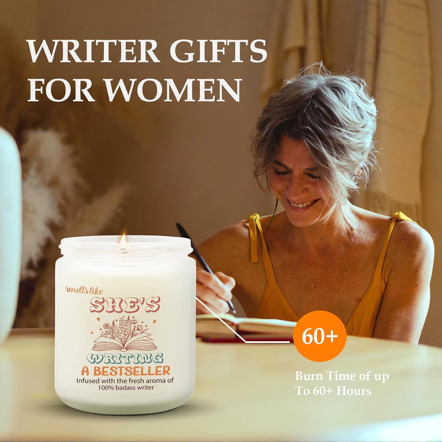 Author Candle, Writing Candle, Writer Gifts for Women, Creative Gifts for Authors Writers Women, Screenwriter Gift for Book Lovers, Christmas Thanksgiving Literary Presents for Authors Poet