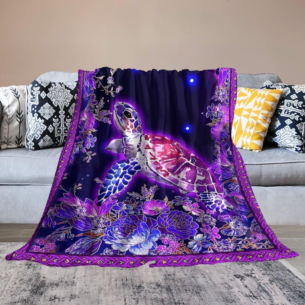 Sea Turtle Blanket Gifts for Girls Sea Turtle Lover Throw Blankets Soft Blanket Warm Fleece Flannel Plush Blankets for Bed Sofa Couch 40"x50"