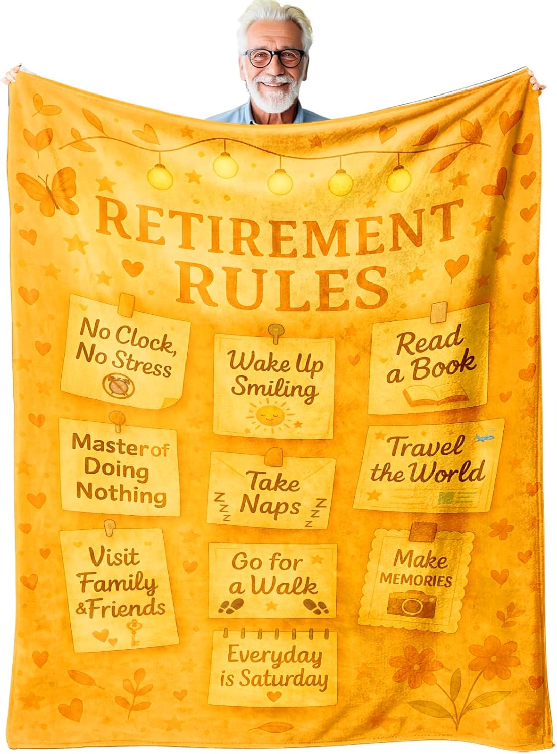 Retirement Gift Blanket for Women, Coworker, Mom — Inspirational Quotes Throw, Coworker Leaving Gift, Going Away Keepsake for Home/Office, Birthday, Mother's Day, 50'' x 60''
