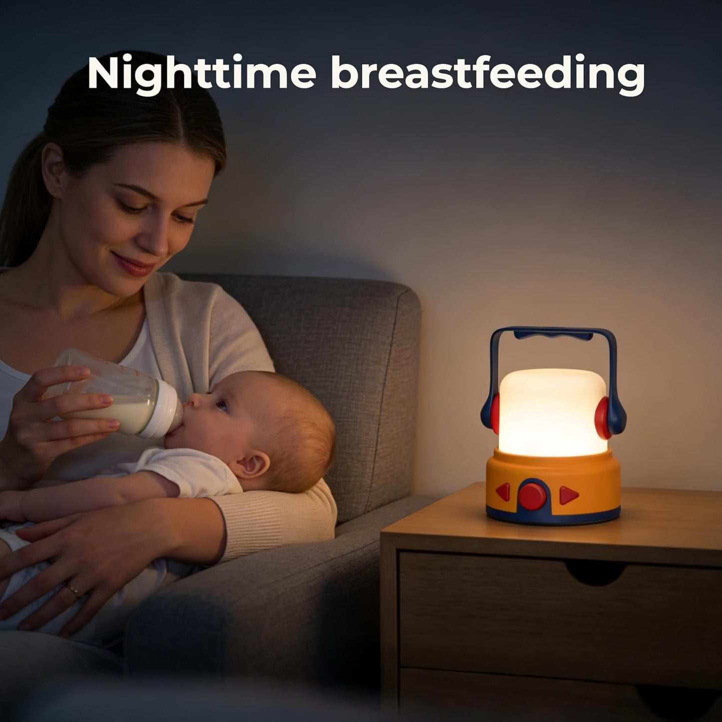 4-in-1 Kids Night Light, Bluetooth Speaker, Story Player & White Noise Machine for Soothing Sleep - Rechargeable, Patented Pull-Handle, and Screen-Free, Perfect for Bedtime, Travel & Camping
