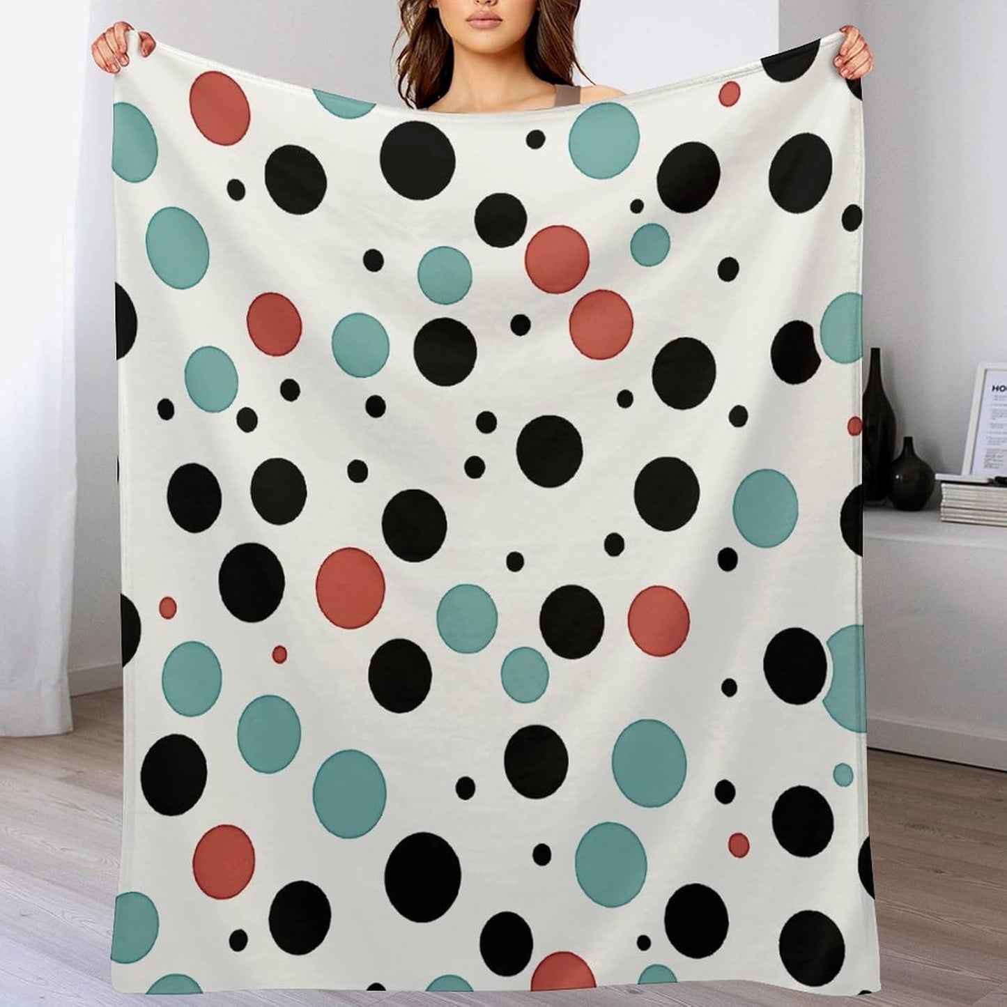Polka Dot Blanket Super Soft Lightweight Throw Blanket Cute Cozy Warm Bed Blanket Decorative Fuzzy Blanket All-Season Home Decor Gift for Sofa Couch Living Room 50"*60"（130 * 150cm）