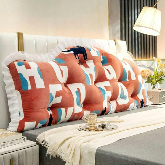 Cotton Large Pillow, Bedside Cushion Lumbar Pillows Detachable Support Cushion Pregnancy Headboard Wedge Reading Pillow Bed Rest Pillows(A,150cm)