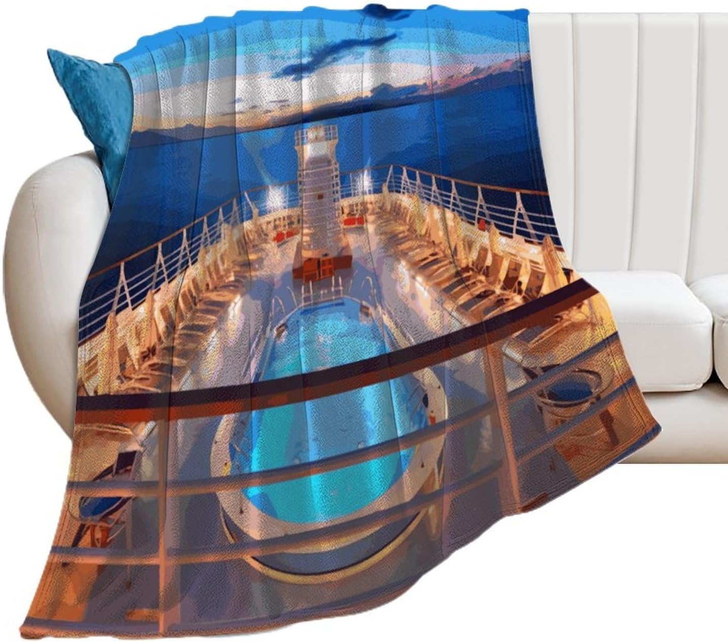 Pool Party Cruise Ship Blanket Super Soft Lightweight Throw Blanket Cute Cozy Warm Bed Blanket Decorative Fuzzy Blanket All-Season Home Decor Gift for Sofa Couch Living Room 60"*80"（150 * 200cm）