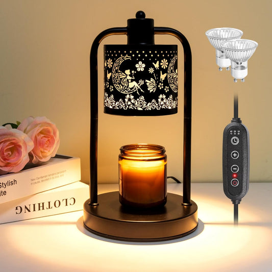 Candle Warmer Lamp Wax Light, Wax Melt Warming Lamps for Jar Candles with Timer Dimmable for Birthday, Room, New House, Bedroom, Vintage Home Decor