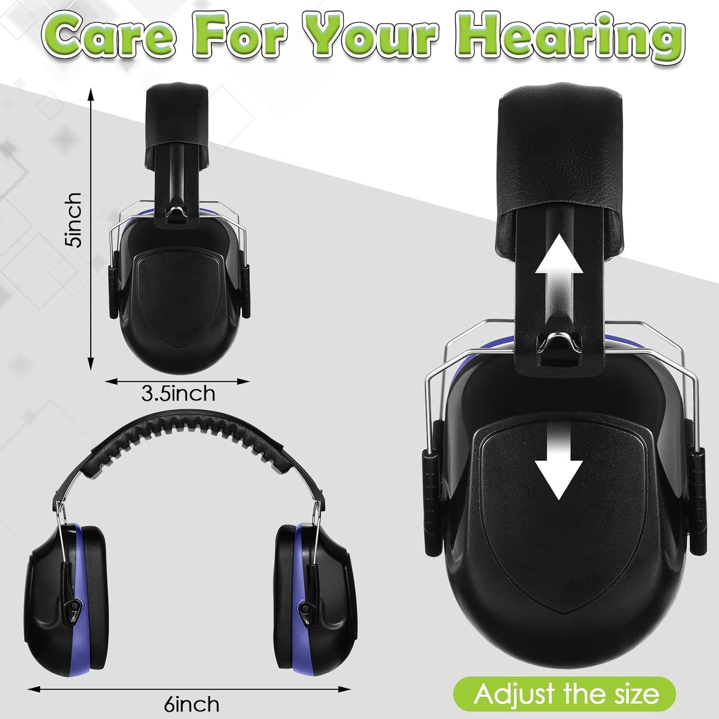 Yunsailing 4 Pack Nrr 28db Safety Ear Muffs for Noise Reduction Foldable Ear Protection Earmuffs for Shooting