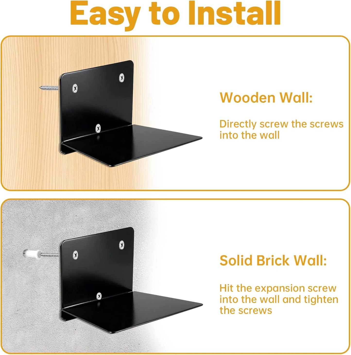 3 Pcs Invisible Book Shelf, Heavy Duty Floating Book Shelves for Wall Mounted Bedroom Living Room Office