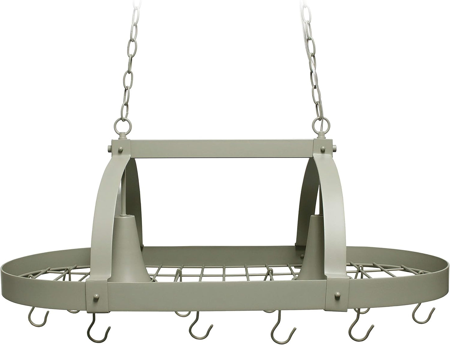 Elegant Designs PR1000-SLT Home Collection 2 Light Kitchen Pot Rack with Downlights, Slate Gray