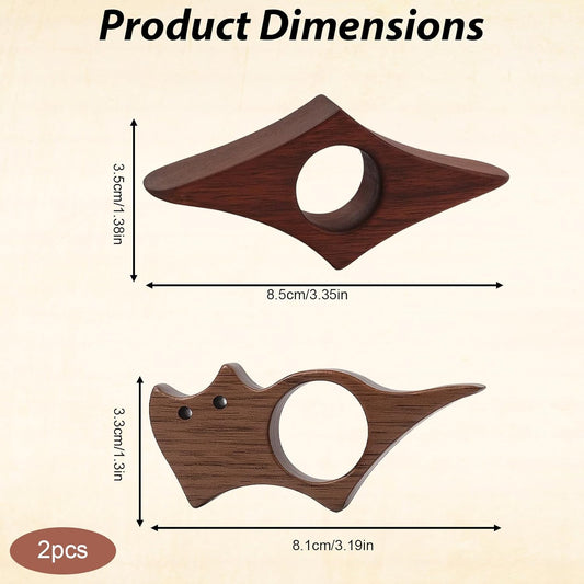 2pc Wooden Book Page Holder, Thumb Book Page Holder, Cat-Shaped Book Holder with Walnut Page Press, Lightweight Design for Reading Comfort