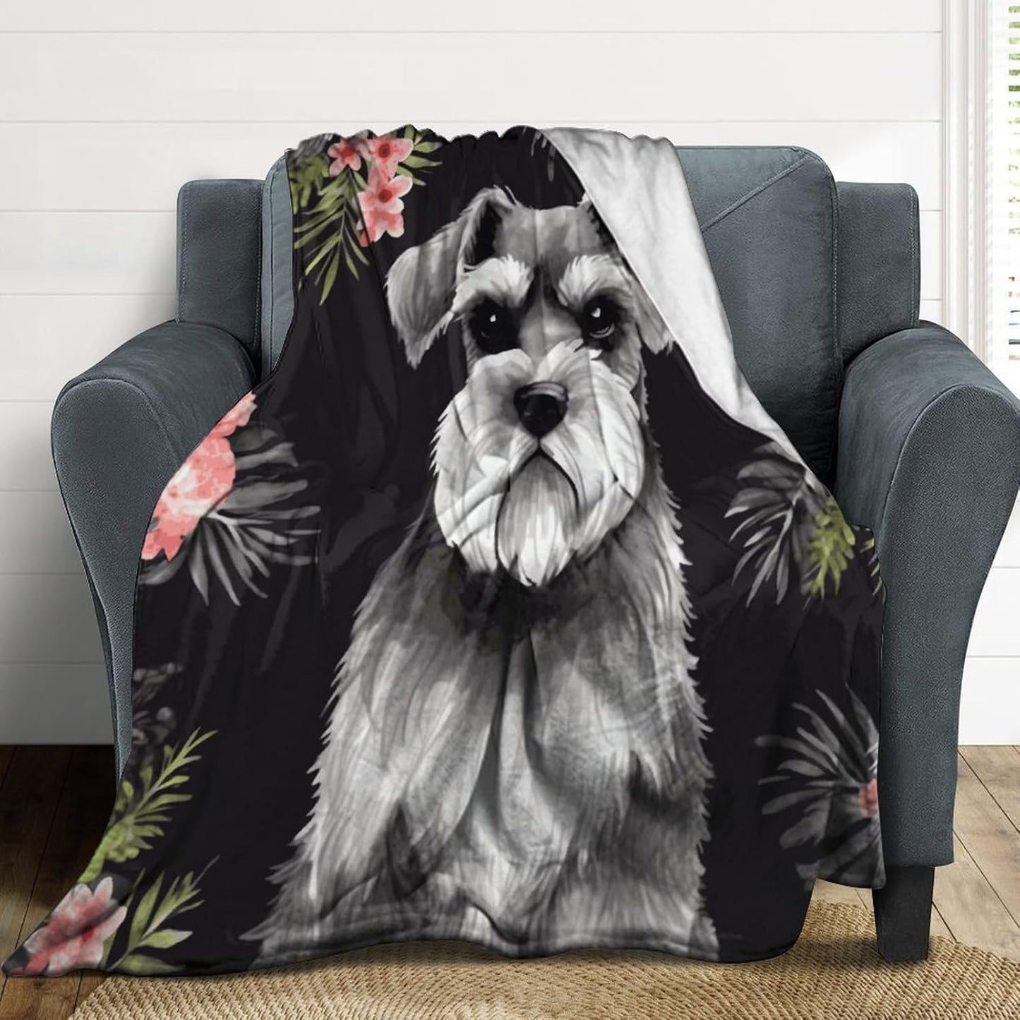 Schnauzer Blanket Super Soft Lightweight Throw Blanket Cute Cozy Warm Bed Blanket Decorative Fuzzy Blanket All-Season Home Decor Gift for Sofa Couch Living Room 60"*80"（150 * 200cm）