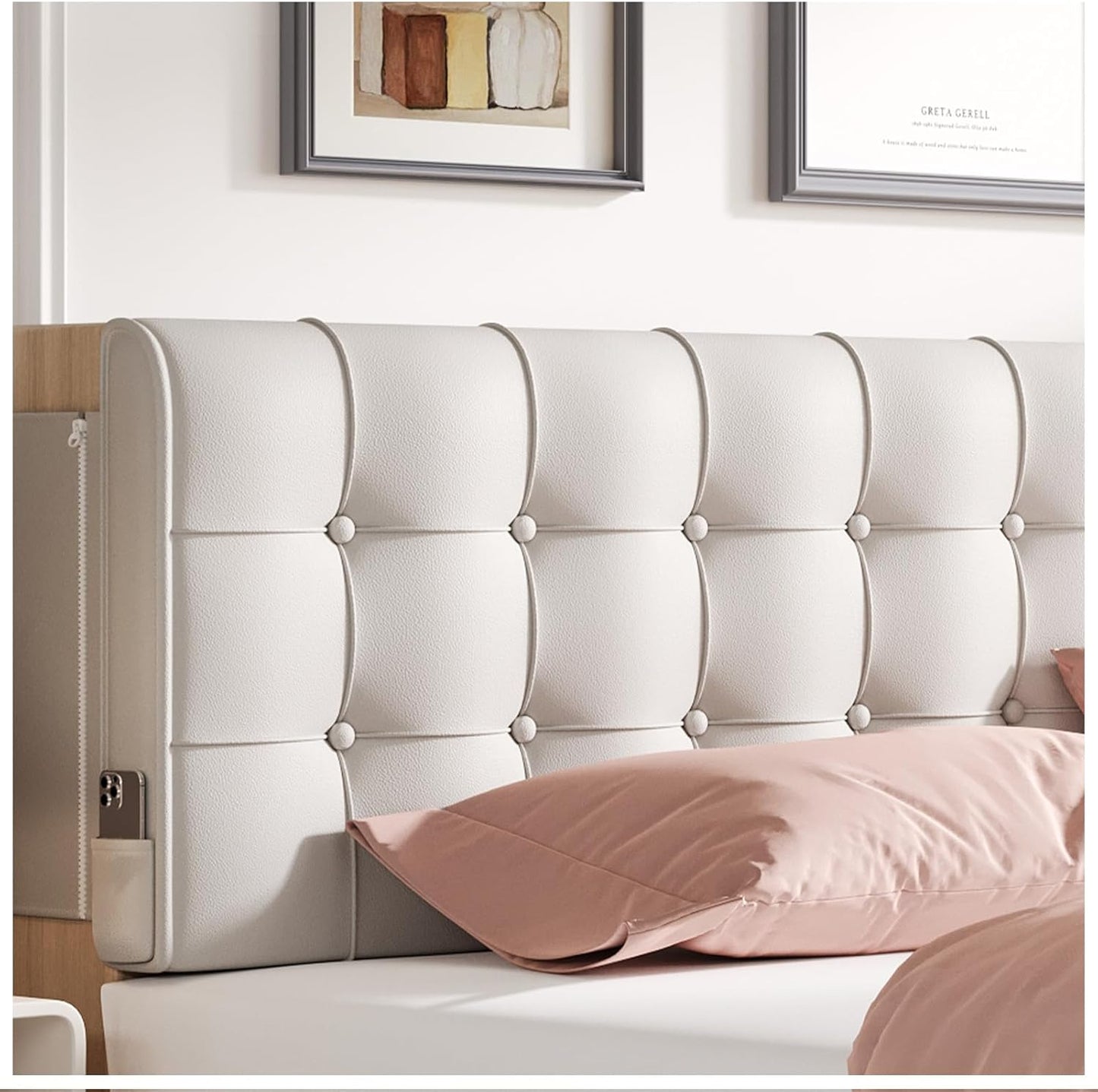 Gray Full Size Headboard Pillow Upholstered Wedge Backrest Cushion for Dorm Bed Twin XL Daybed Or Couch Removable Cover Reading Lumbar Support Decorative Pillow College Dorm Essentials Bedroom