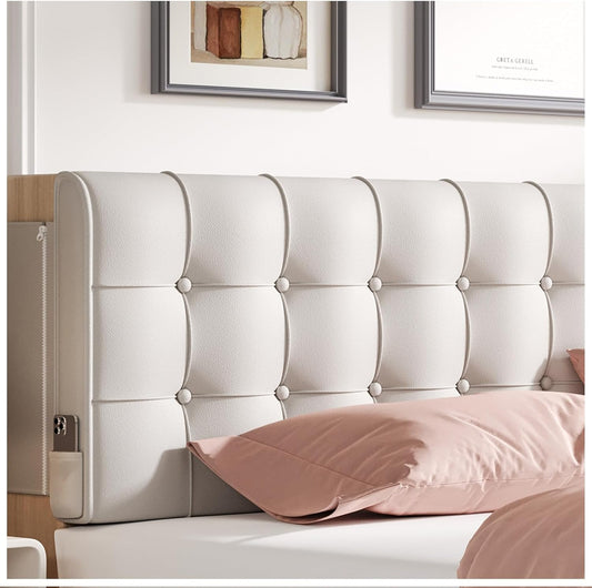 Gray Full Size Headboard Pillow Upholstered Wedge Backrest Cushion for Dorm Bed Twin XL Daybed Or Couch Removable Cover Reading Lumbar Support Decorative Pillow College Dorm Essentials Bedroom